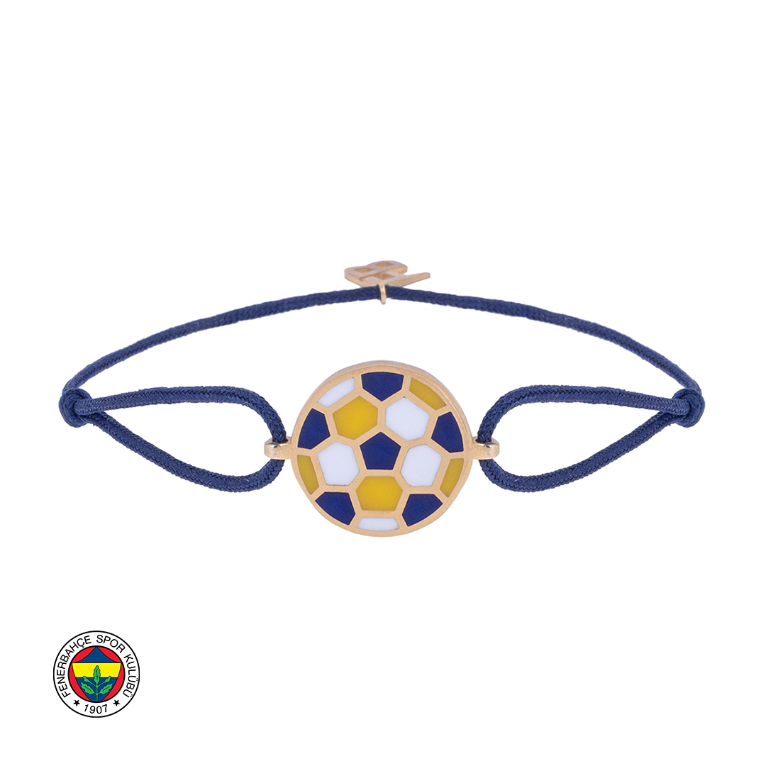 FB Football Bronze Navy Cord Bracelet