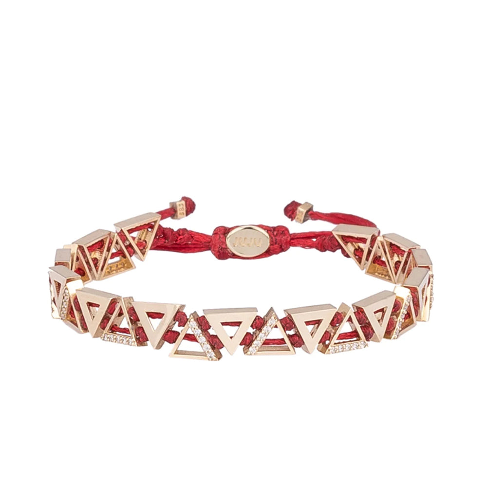 Hot Wave gouden armband met diamanten stenen