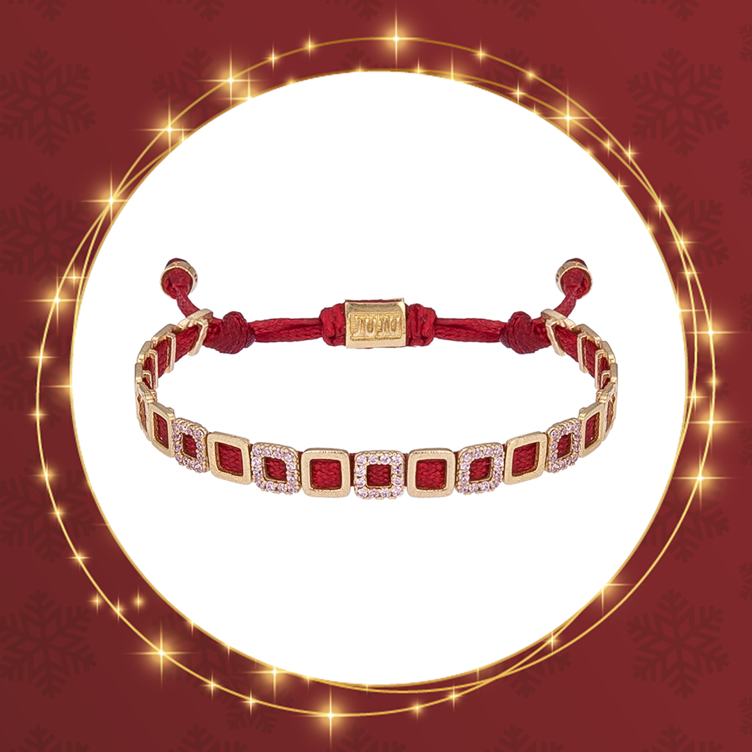 Mini vierkante armband met stenen