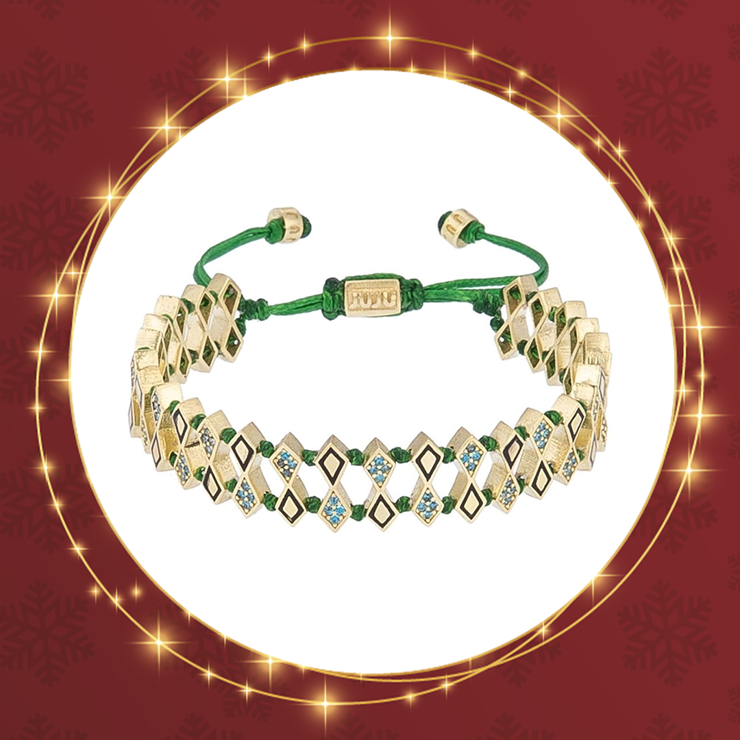 Geruite armband met stenen