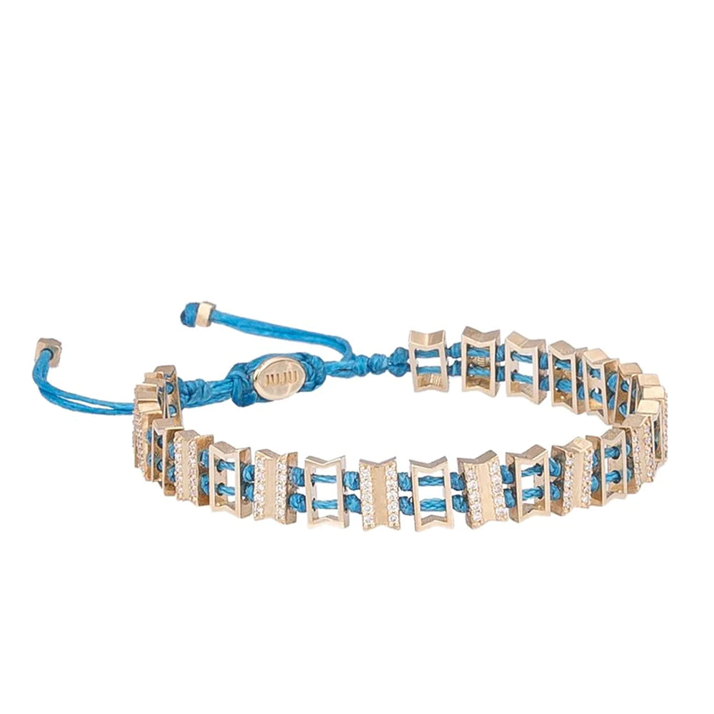 Blauwe Haze Gouden Armband met Diamanten Stenen