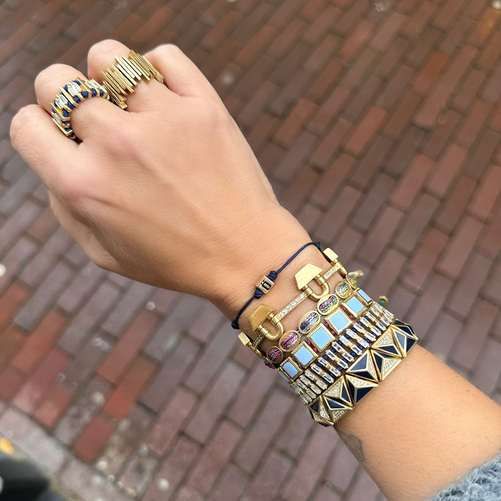 Lock Bracelet with Stone