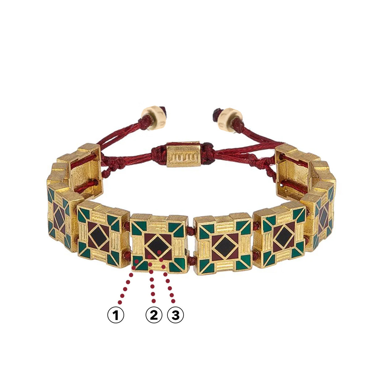 Diagonal Bracelet with Enamel