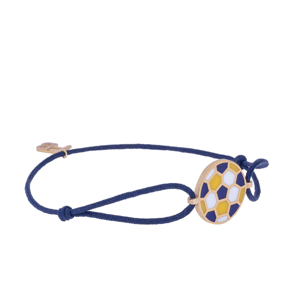 FB Football Bronze Navy Cord Bracelet