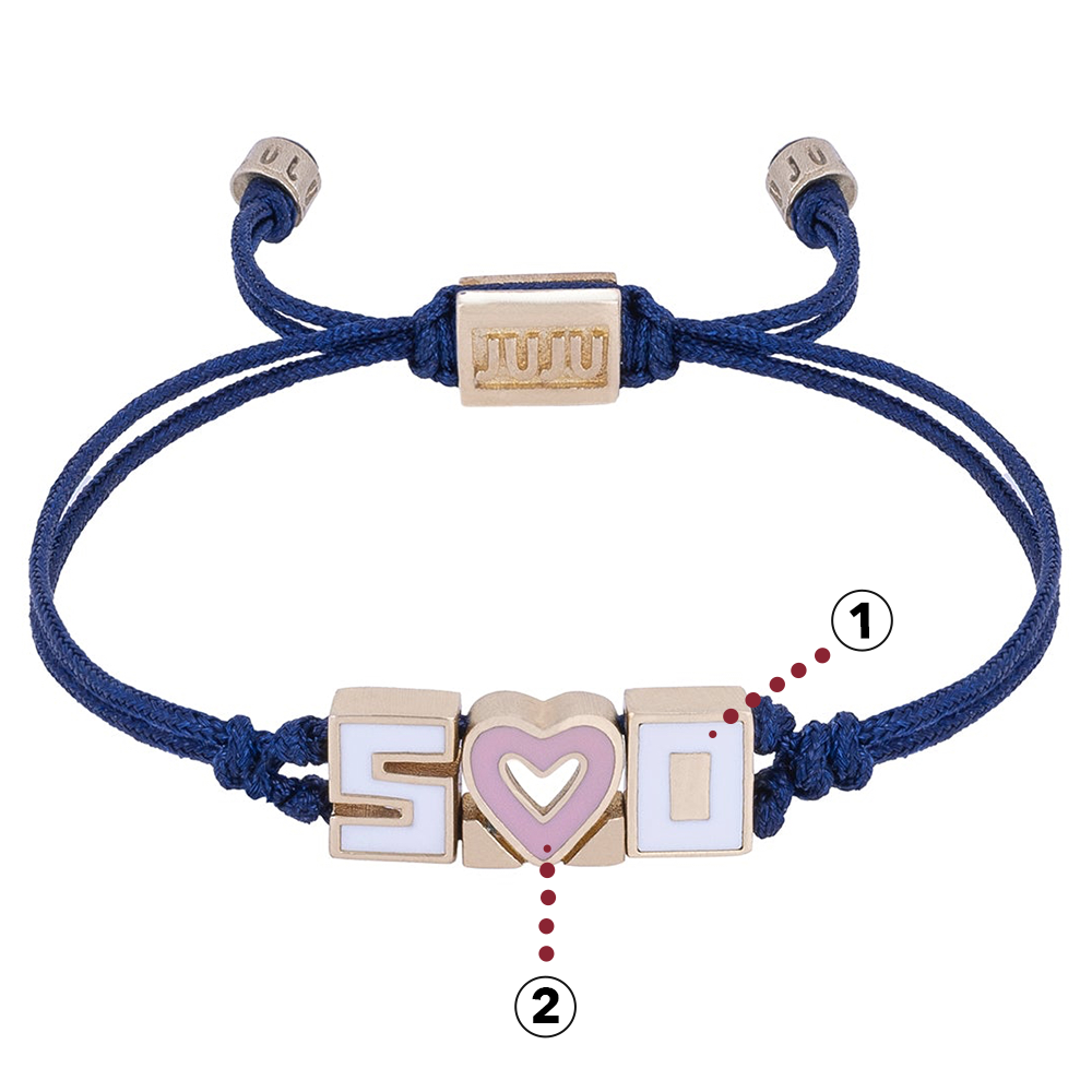 Enamel Name Cord Bracelet