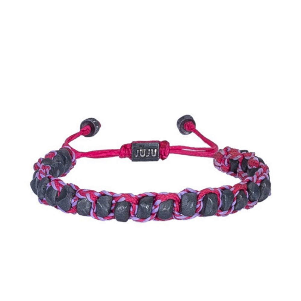 Roze &amp; Lila stenen armband met koord