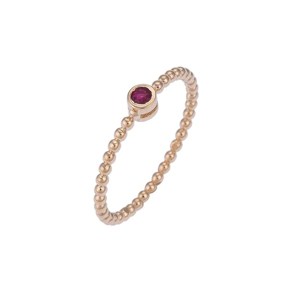 Pure chique gouden ring met robijnstenen