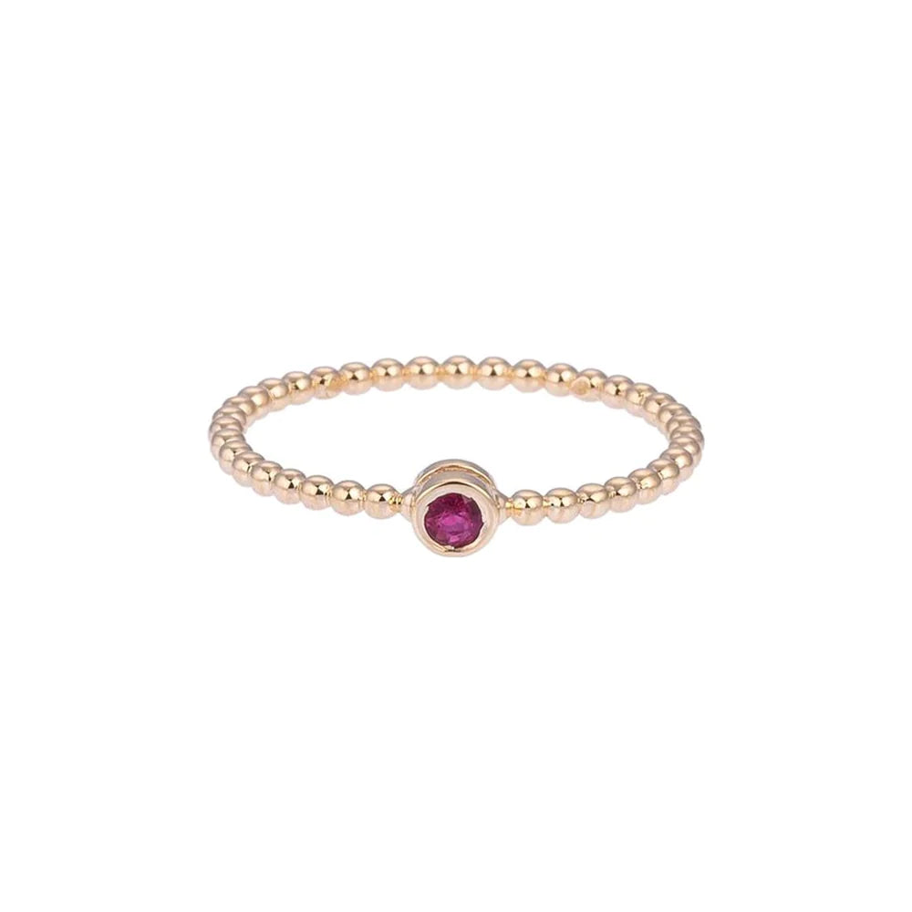 Pure chique gouden ring met robijnstenen