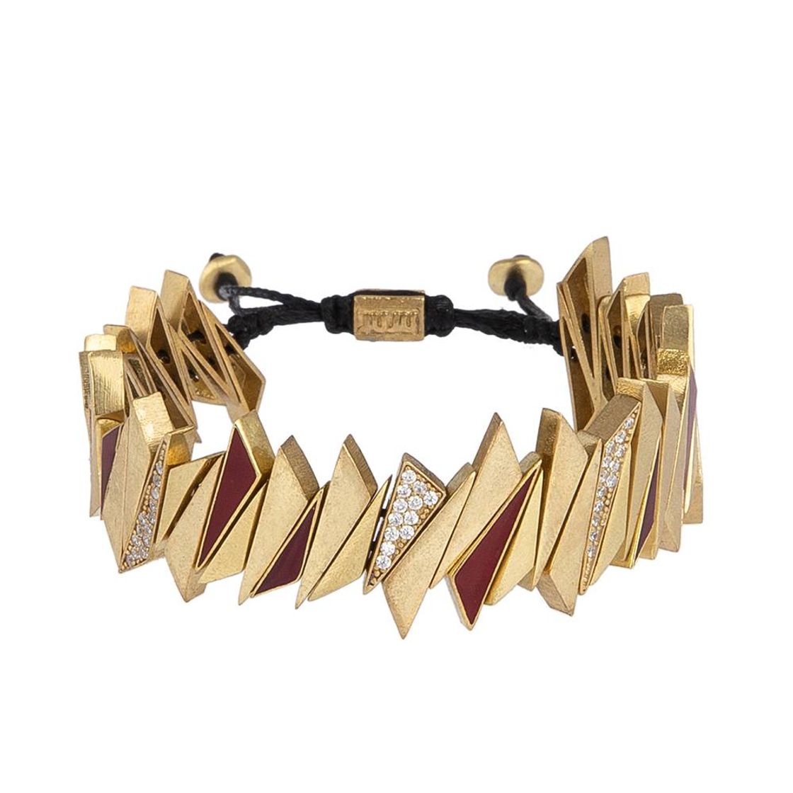 Dragon Asymmetrie Emaille Armband met Steen