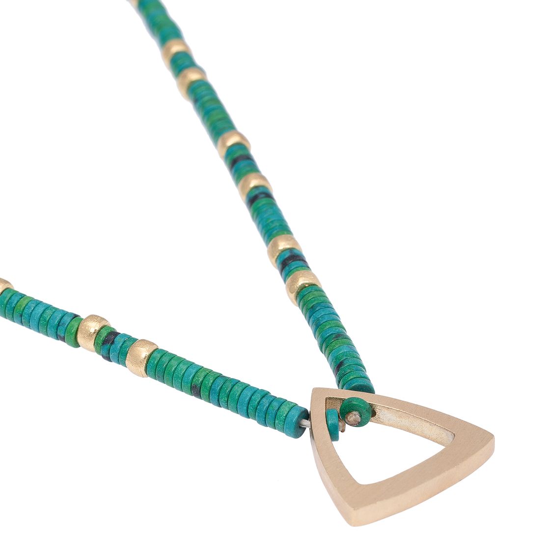 Ketting met natuursteen en driehoekjes
