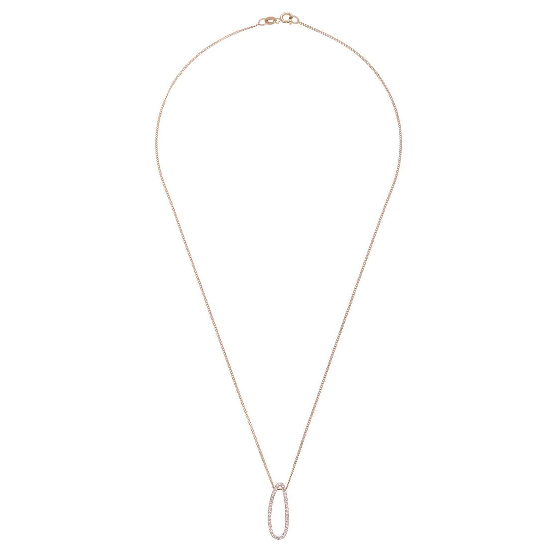 Drop Gold Necklace with Diamond Stones