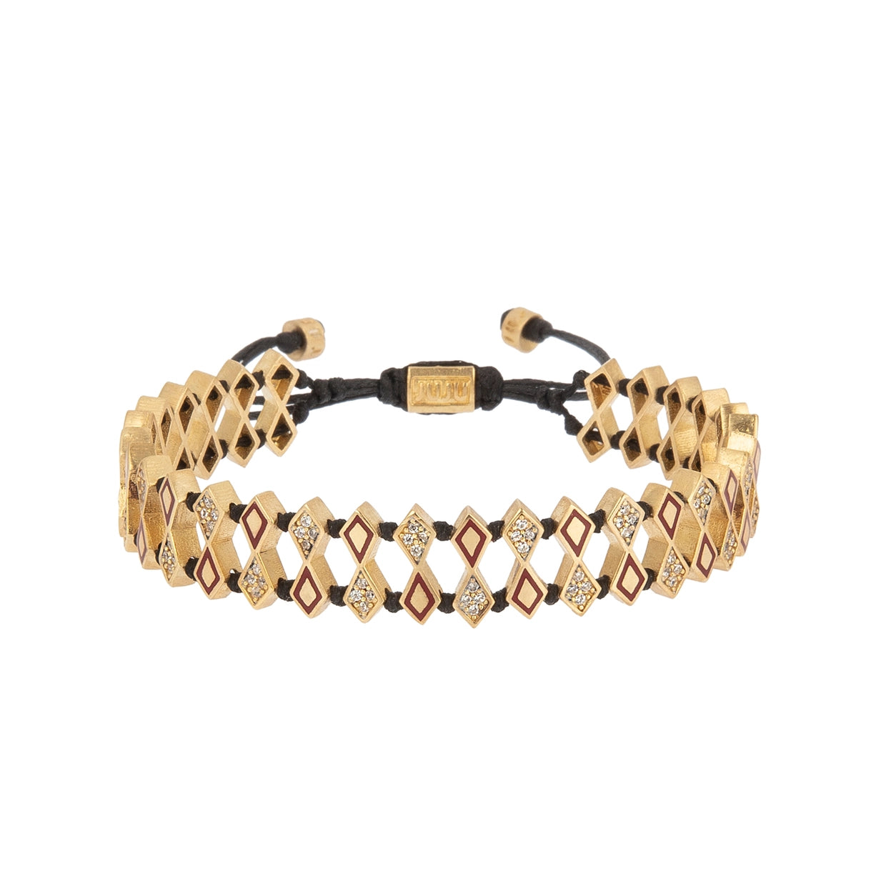 Geruite armband met stenen