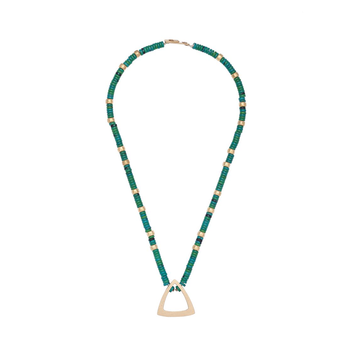 Ketting met natuursteen en driehoekjes