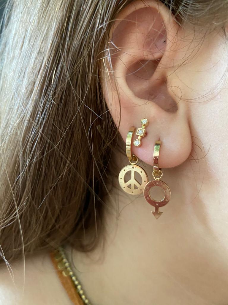 Male Sign Gold Earrings