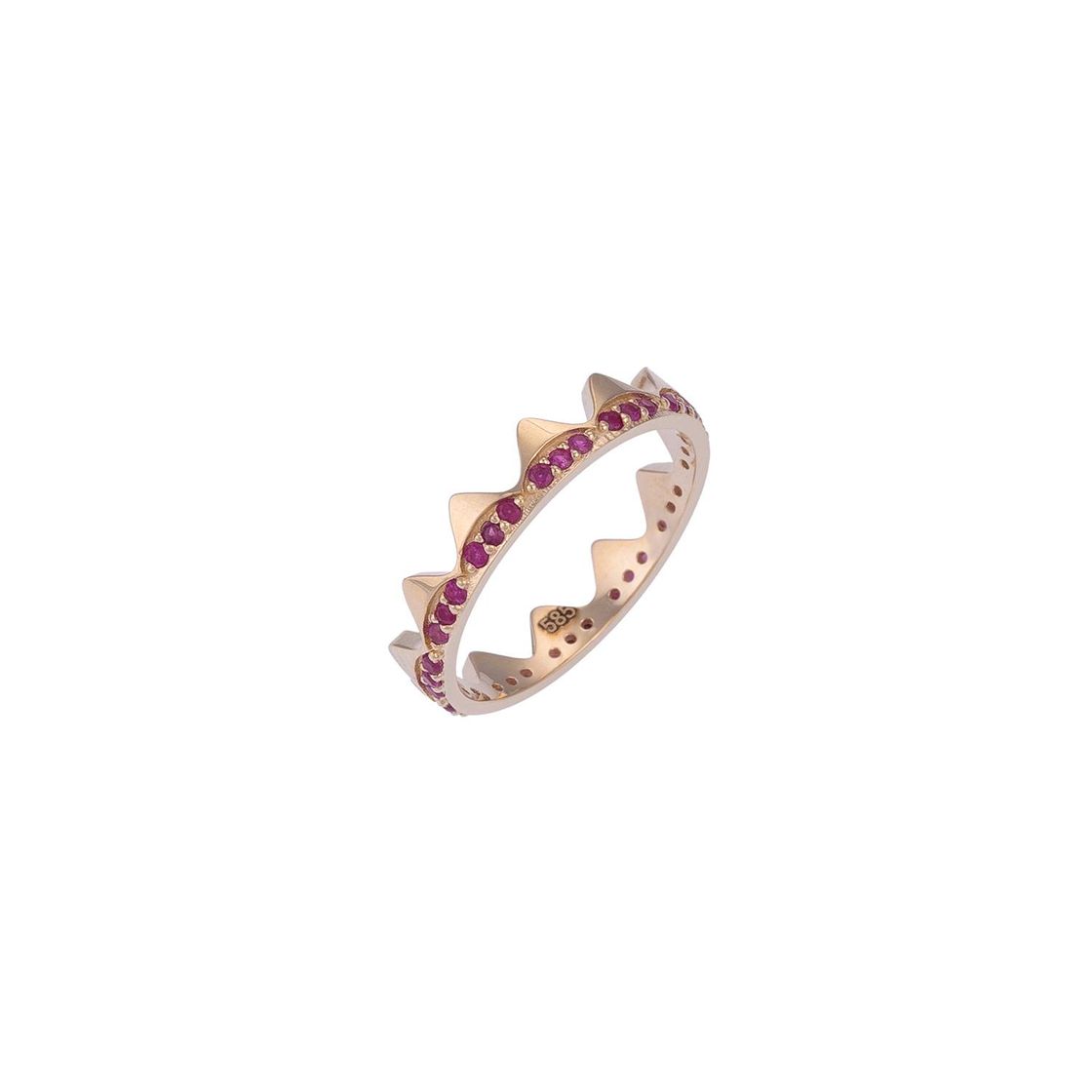 Mix&amp;Match gouden ring met robijnstenen
