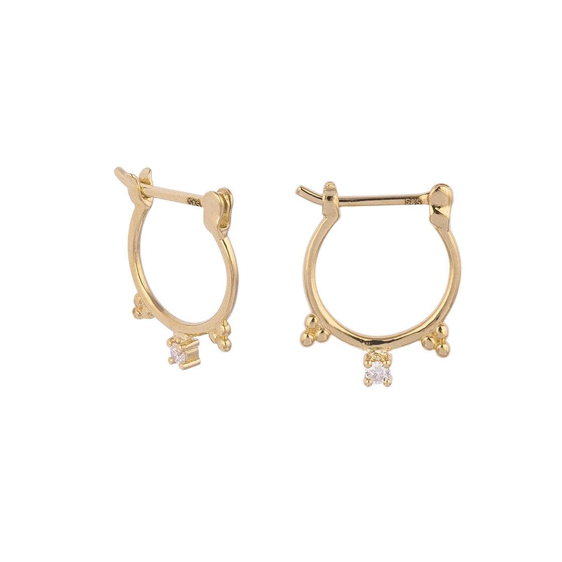 West gouden oorbellen met diamanten stenen